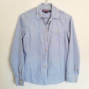 NEW Vineyard Vines Striped Button Up Nautical Top